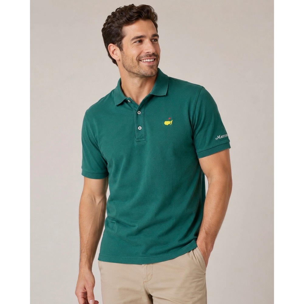 Masters Collection Golf Polo Shirt Mens Large Green Pima Cotton Embroidered Logo